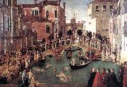 BELLINI, Gentile Miracle of the Cross at the Bridge of S. Lorenzo oil painting artist